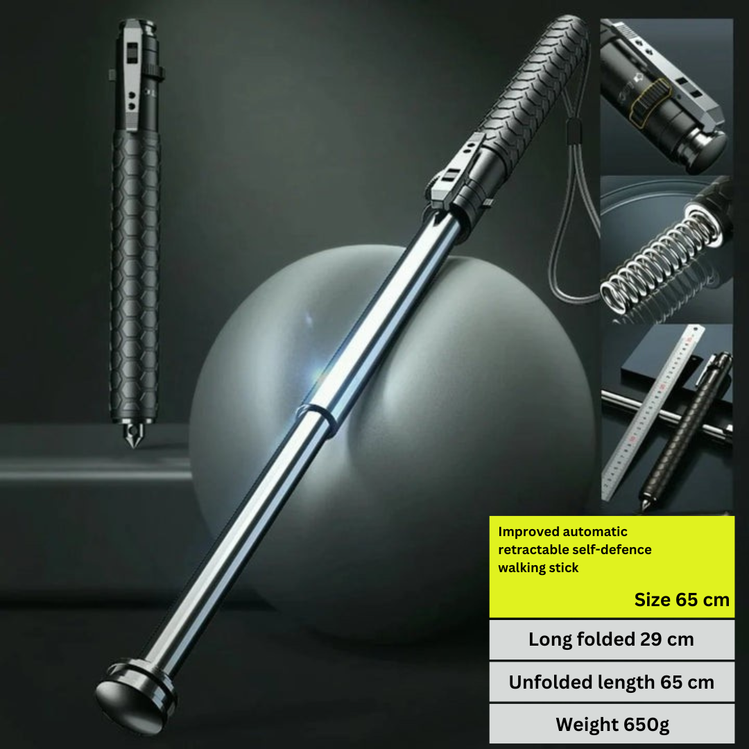Versatile hiking stick with integrated self-defense