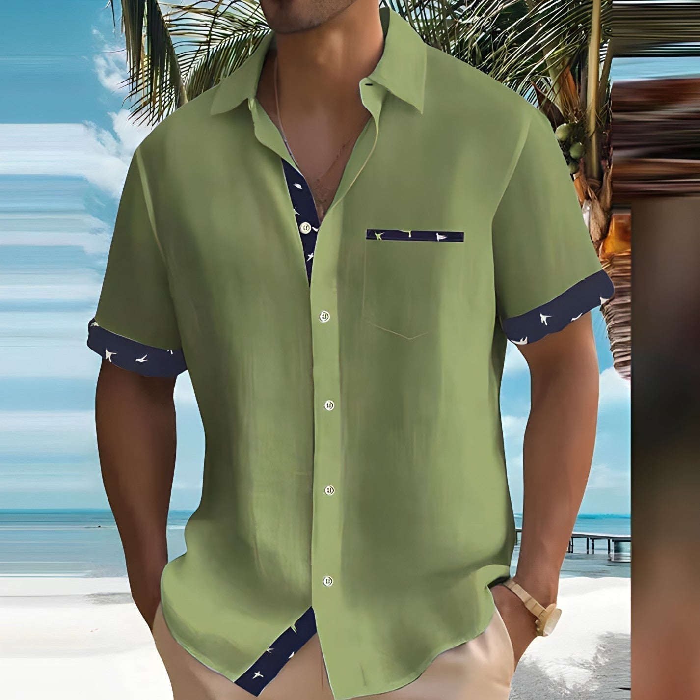 Men's Short-Sleeve Shirt Lightweight Breathable Stylish