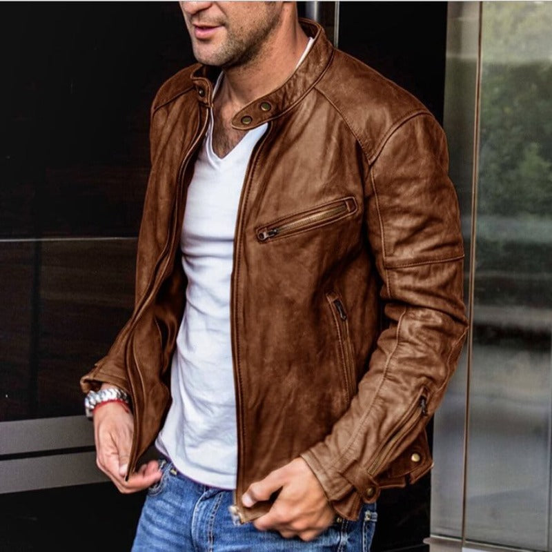 Men's Leather Jacket Weatherproof Black High-Quality Genuine Leather