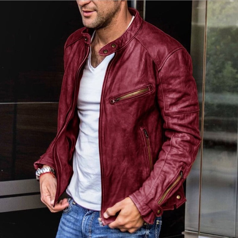 Men's Leather Jacket Weatherproof Black High-Quality Genuine Leather