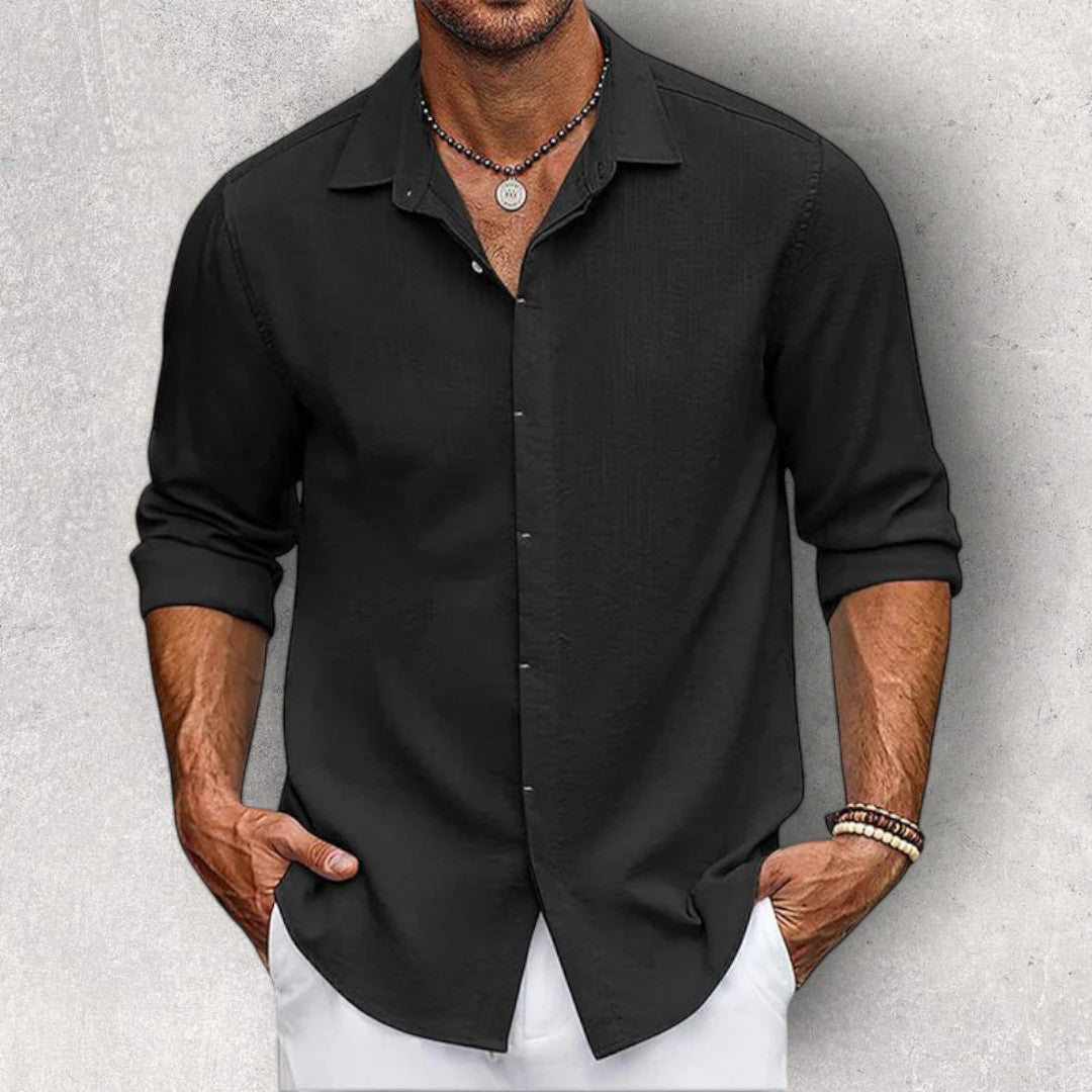 Men's Slim Fit Shirt Long Sleeve Breathable Cotton Blend