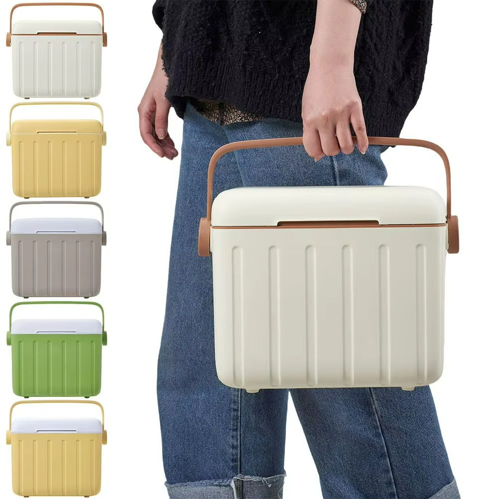 Portable 6-Liter Ice Box - Versatile Cooler for Drinks, Picnic, Camping, and Outdoor Use Size
