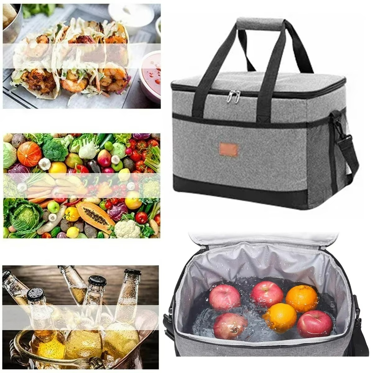 Waterproof cooler bag with large capacity for picnics