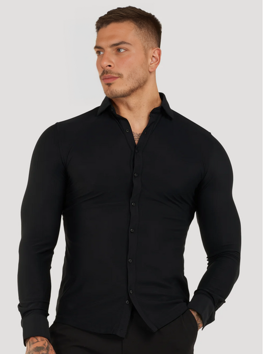 Camisa clasica elastica celeste