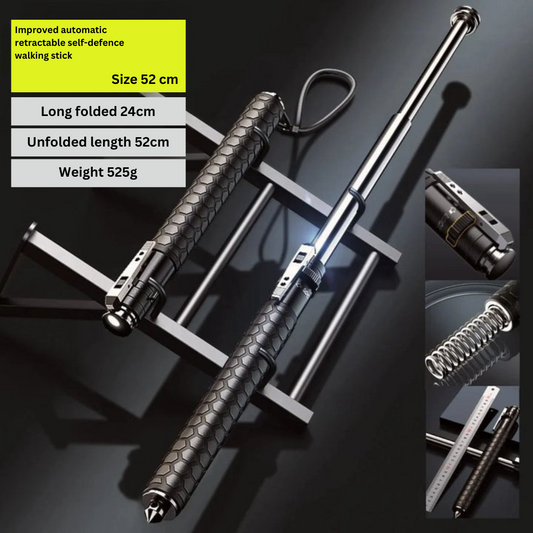 Versatile hiking stick with integrated self-defense