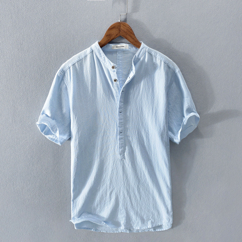 Men's Short Sleeve Shirt Breathable 100% Linen for Summer Comfort