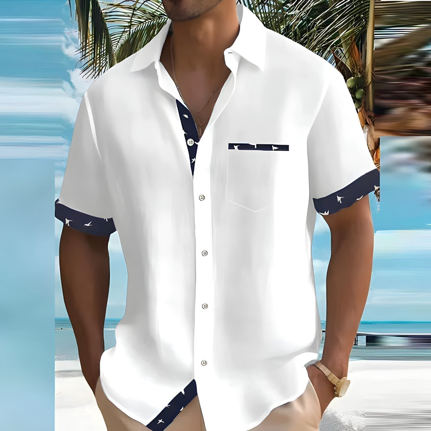 Men's Short-Sleeve Shirt Lightweight Breathable Stylish
