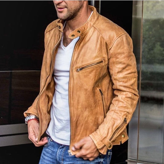 Men's Leather Jacket Weatherproof Black High-Quality Genuine Leather