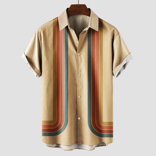 Men's Summer Shirt Retro Breathable Short Sleeve Cotton for Style and Comfort