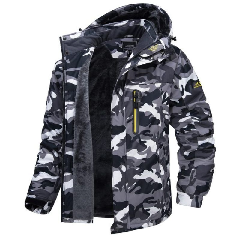 Men's winter jacket waterproof warm with adjustable hood durable
